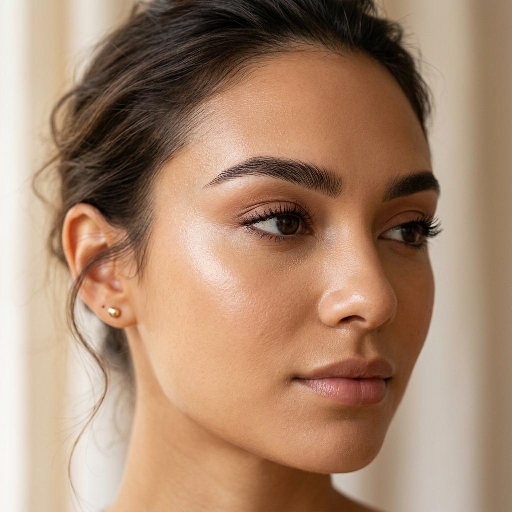 Nahaufnahme gefärbter und in Form gebrachter Augenbrauen im Atelier Lash Affair in Schwäbisch Gmünd