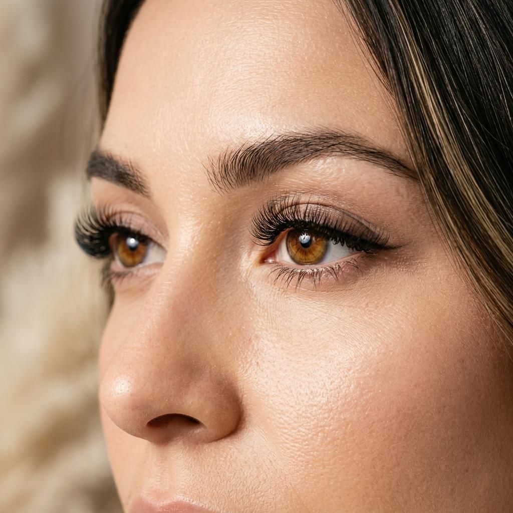 Nahaufnahme eines Volume-Wimpernsets im Atelier Lash Affair in Schwäbisch Gmünd