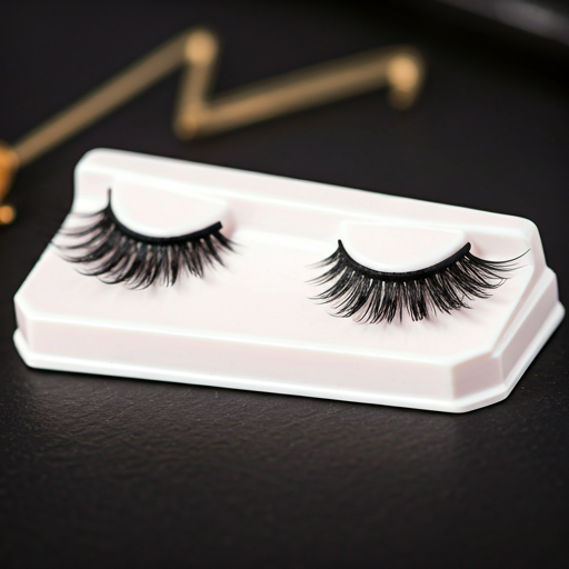 Detailaufnahme eines Auges mit voluminösen, perfekt applizierten Wimpernverlängerungen und makellosen Brauen in warmem Studiolicht