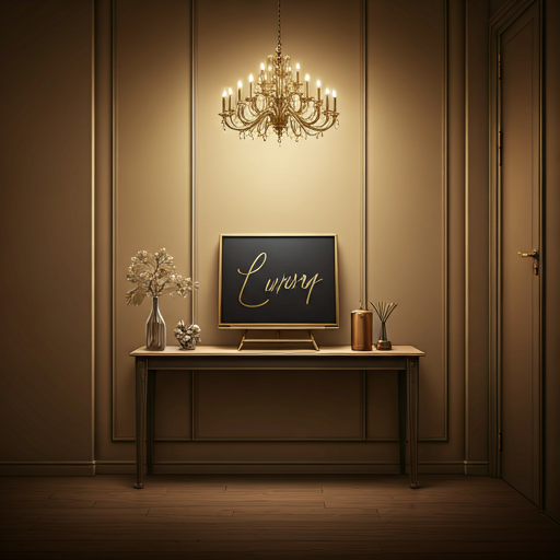 Interieur eines luxuriösen modernen Beauty-Salons mit Gold-Akzenten, weichen Cremefarben und minimalistischem Dekor